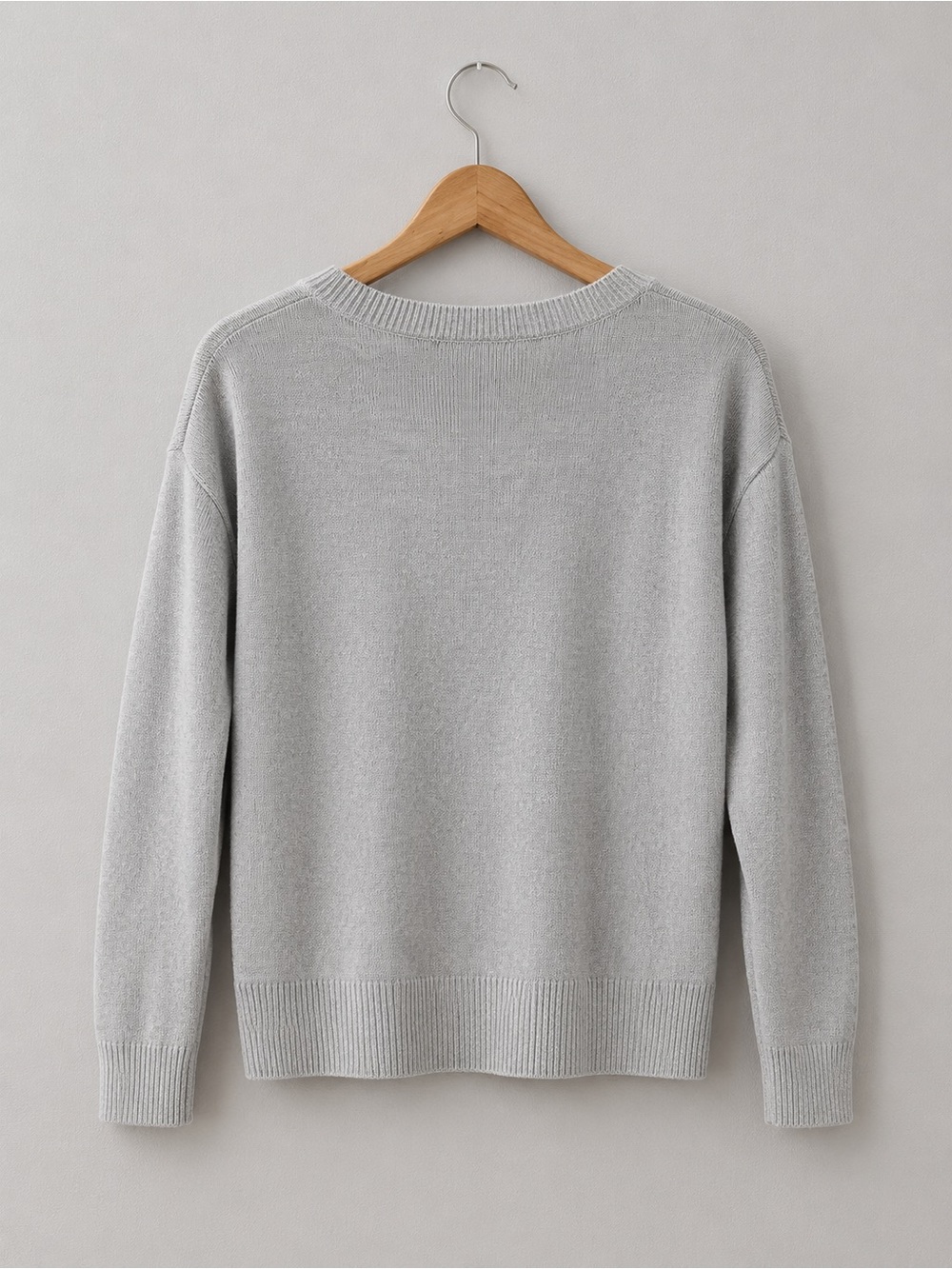 Banana Republic Light Gray Women's Knit Crewneck Sweater M - Picture 3 of 8